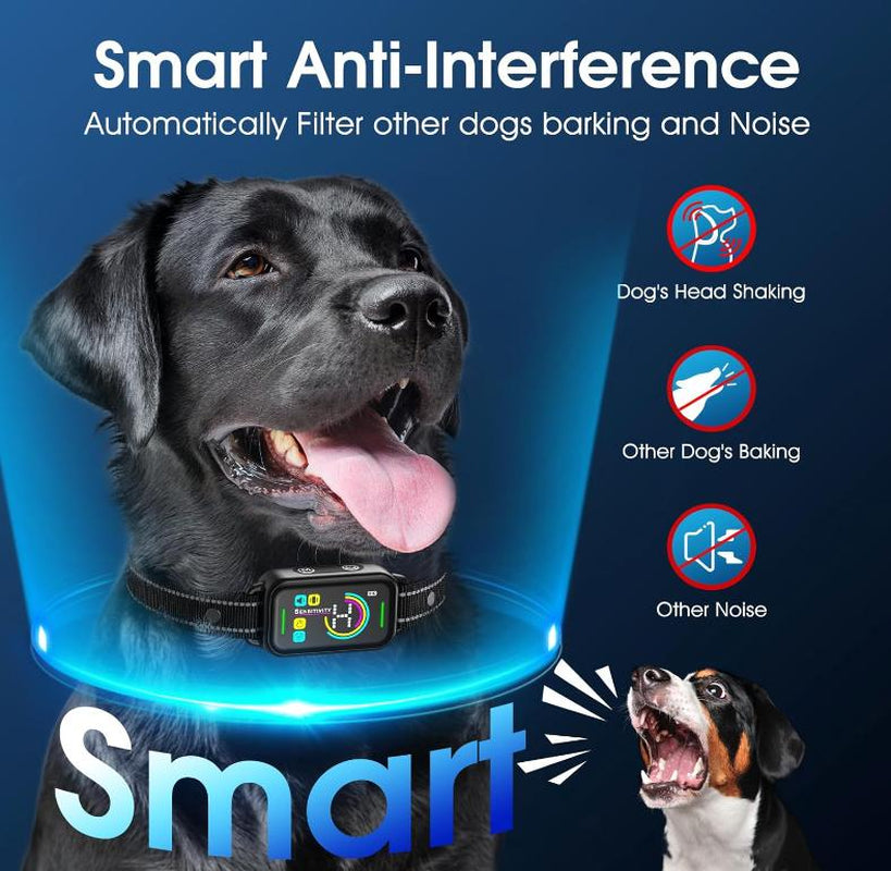 TQT Dog Bark Collar for Large Medium Small Dogs, Rechargeable Smart Bark Collar, anti Barking Training Collar with 5 Adjustable Sensitivity