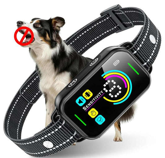 TQT Dog Bark Collar for Large Medium Small Dogs, Rechargeable Smart Bark Collar, anti Barking Training Collar with 5 Adjustable Sensitivity