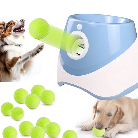 Ball Thrower for Dogs,Interactive Dog Fetch Machine,Automatic Tennis Ball Launcher with 12 Tennis Balls,Dog Ball Thrower Machine with 10-30Ft 3 Launching Distance,For Small Dogs Indoor & Outdoor